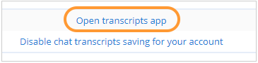 Chat transcripts app opening